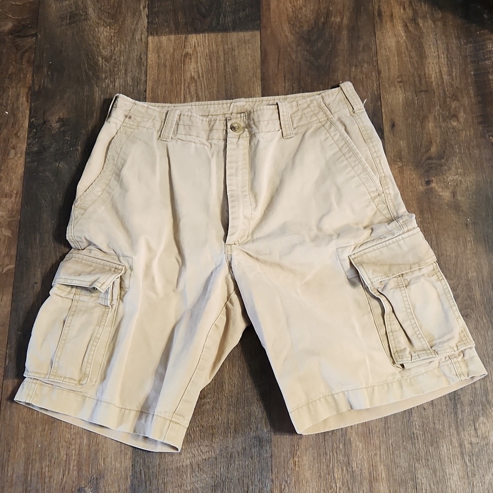 Men's Tan Cargo Shorts - Picture 2 of 9